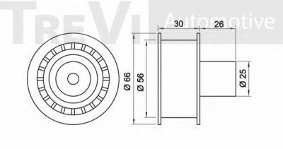TREVI AUTOMOTIVE td1022 -  Паразитный / Ведущий ролик, зубчатый ремень